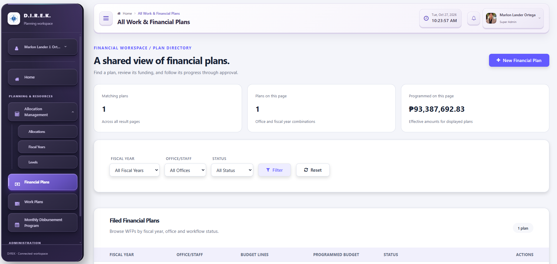 Package Planning Software DIREK — Lander